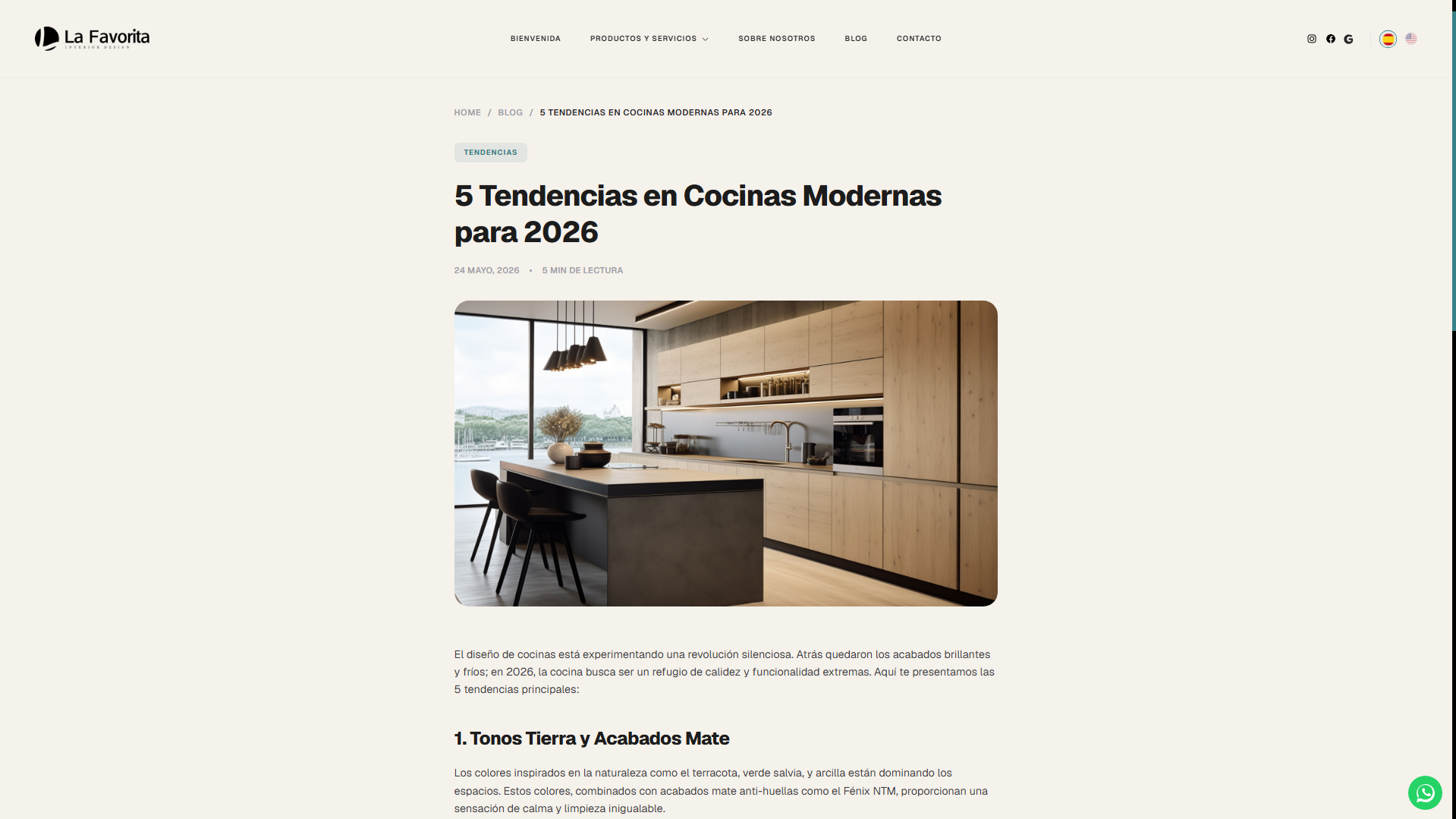 Página de visualização interna de artigo do blog